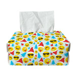 Christmas Emoji Pattern Print Rectangle Tissue Box Cover