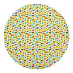 Christmas Emoji Pattern Print Round Blanket