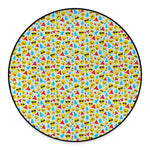 Christmas Emoji Pattern Print Round Floor Mat