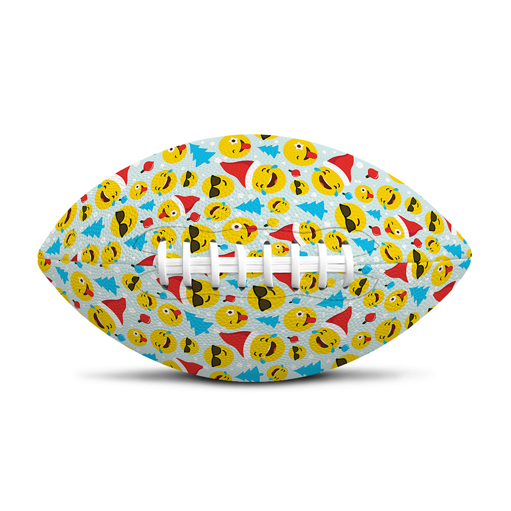 Christmas Emoji Pattern Print Rugby Ball