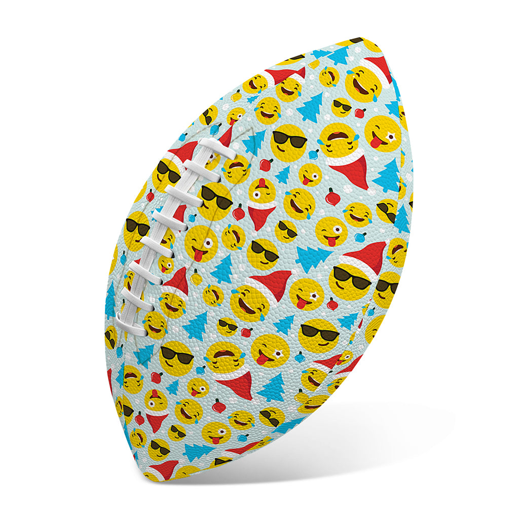 Christmas Emoji Pattern Print Rugby Ball