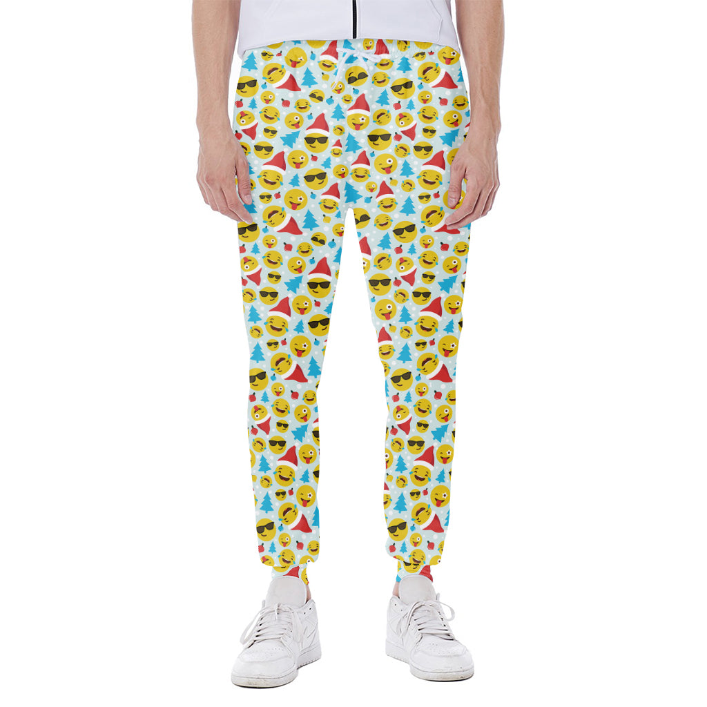 Christmas Emoji Pattern Print Scuba Joggers