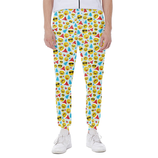 Christmas Emoji Pattern Print Scuba Joggers