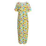 Christmas Emoji Pattern Print Short Sleeve Long Nightdress