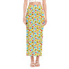 Christmas Emoji Pattern Print Side Slit Maxi Skirt