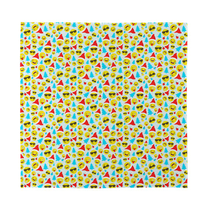 Christmas Emoji Pattern Print Silk Bandana