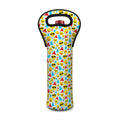 Christmas Emoji Pattern Print Single Neoprene Wine Tote