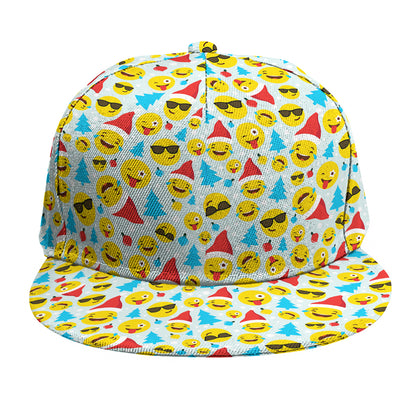 Christmas Emoji Pattern Print Snapback Cap