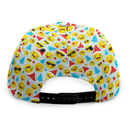 Christmas Emoji Pattern Print Snapback Cap
