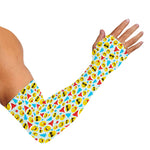 Christmas Emoji Pattern Print Sun Protection Arm Sleeves