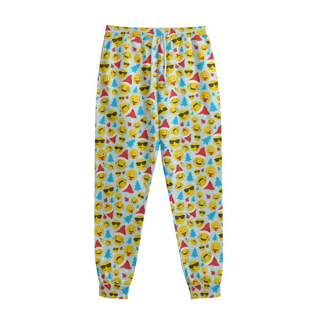 Christmas Emoji Pattern Print Sweatpants