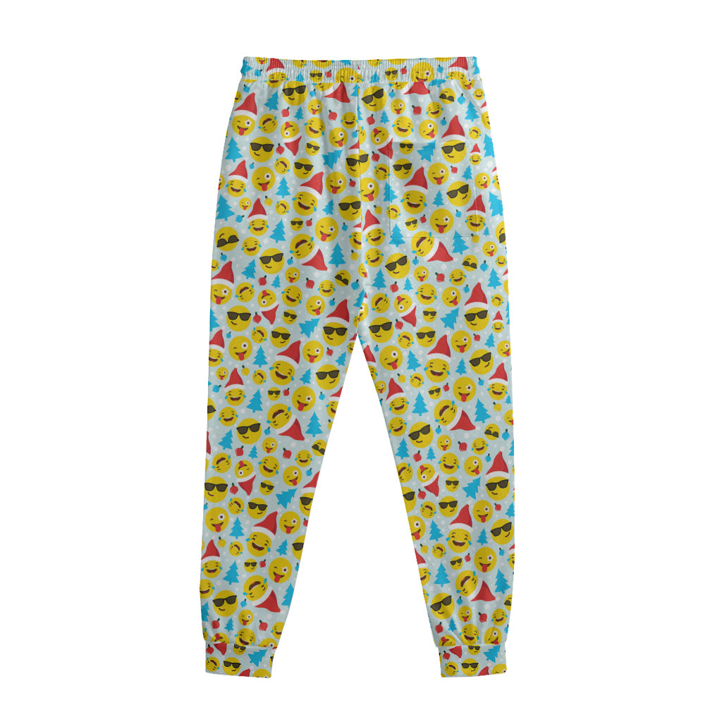 Christmas Emoji Pattern Print Sweatpants