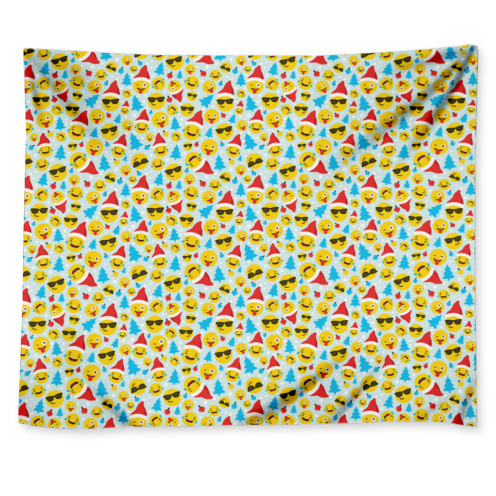Christmas Emoji Pattern Print Tapestry