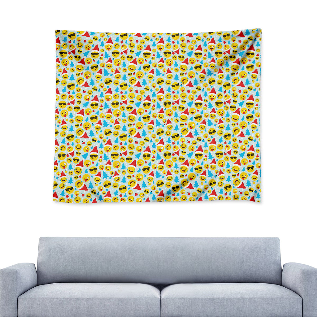 Christmas Emoji Pattern Print Tapestry