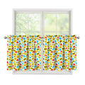 Christmas Emoji Pattern Print Tier Curtains