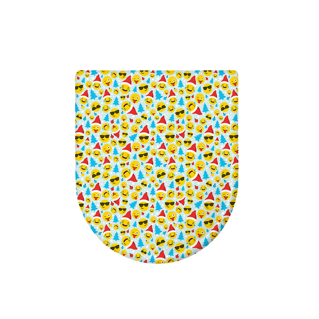 Christmas Emoji Pattern Print Toilet Lid Cover