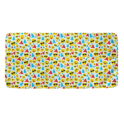Christmas Emoji Pattern Print Towel