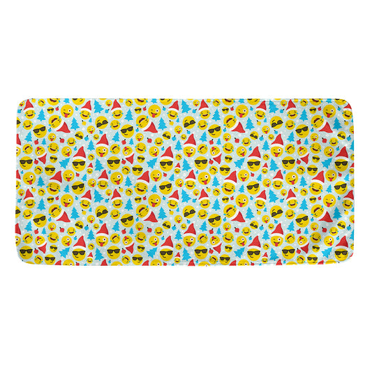 Christmas Emoji Pattern Print Towel