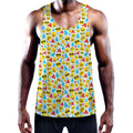 Christmas Emoji Pattern Print Men's Workout Tank Top