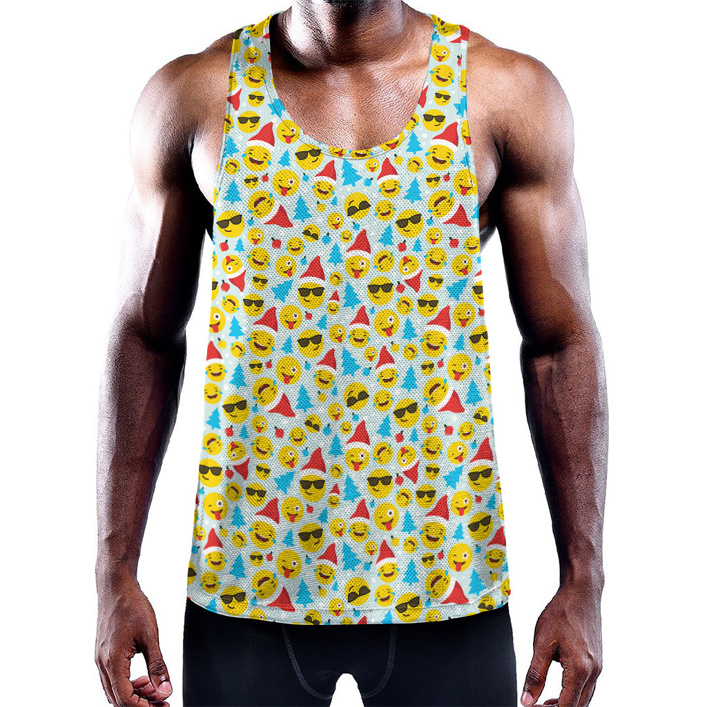Christmas Emoji Pattern Print Training Tank Top