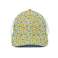 Christmas Emoji Pattern Print White Mesh Trucker Hat