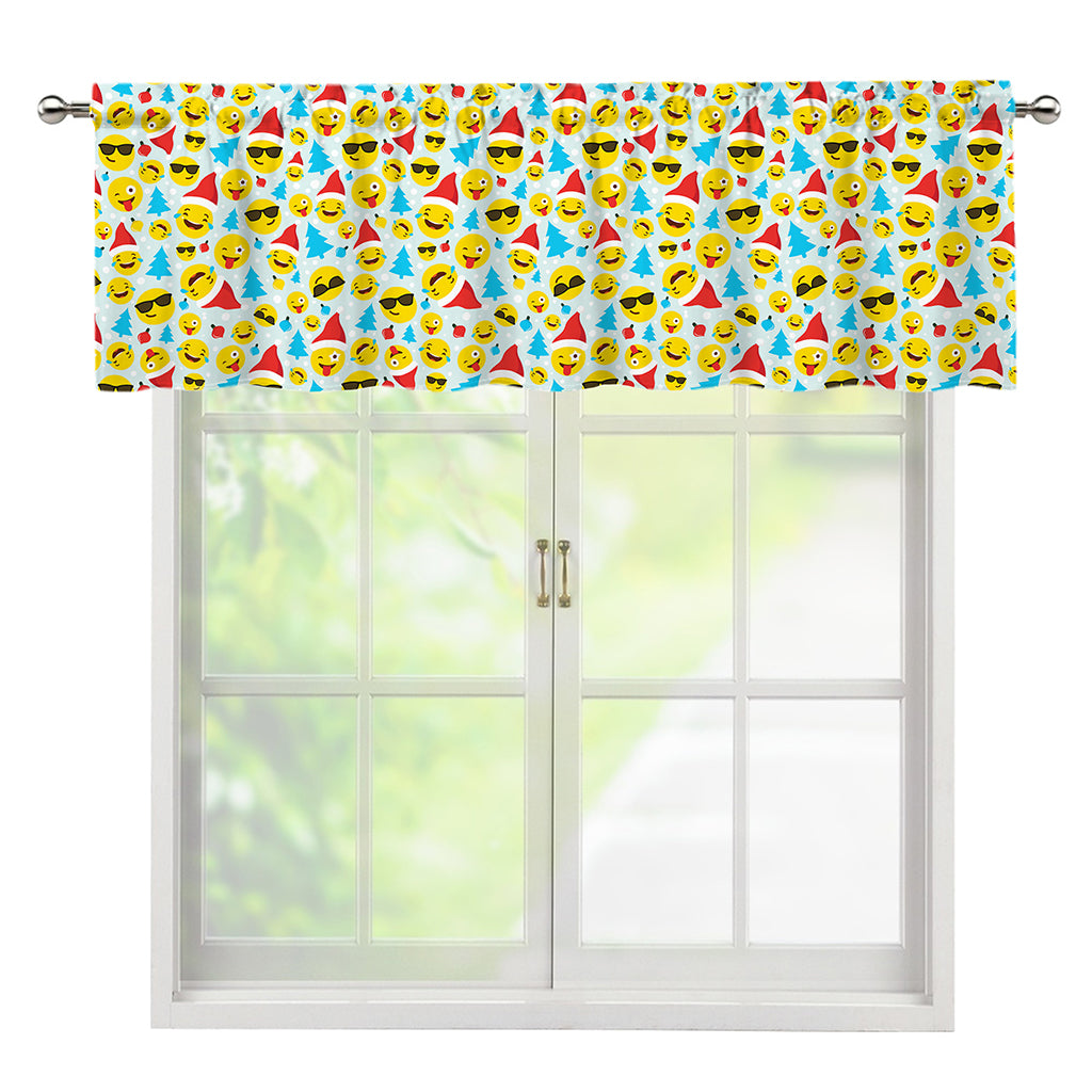 Christmas Emoji Pattern Print Window Valance