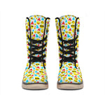 Christmas Emoji Pattern Print Winter Boots