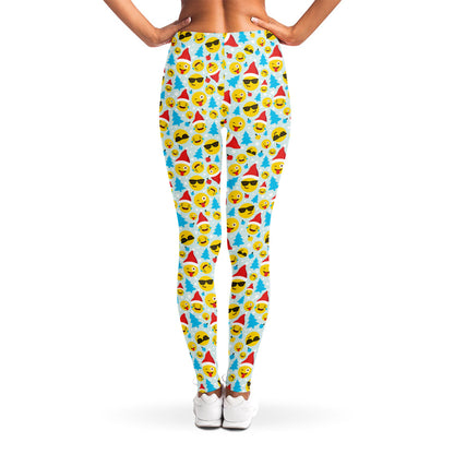 Christmas Emoji Pattern Print Women's Leggings