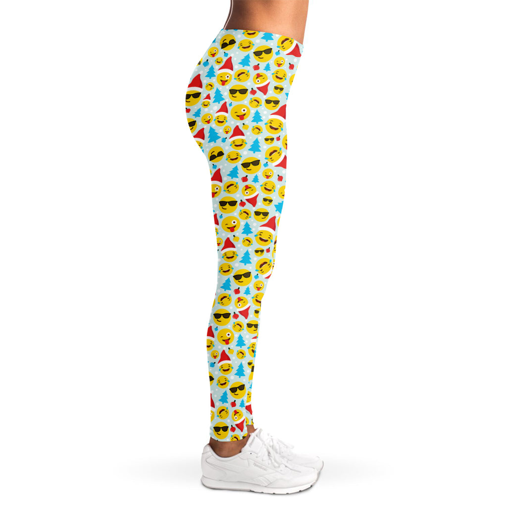 Christmas Emoji Pattern Print Women's Leggings