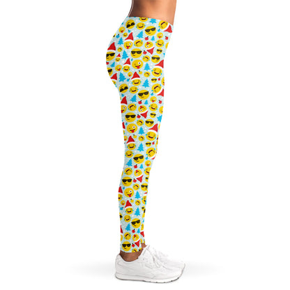 Christmas Emoji Pattern Print Women's Leggings