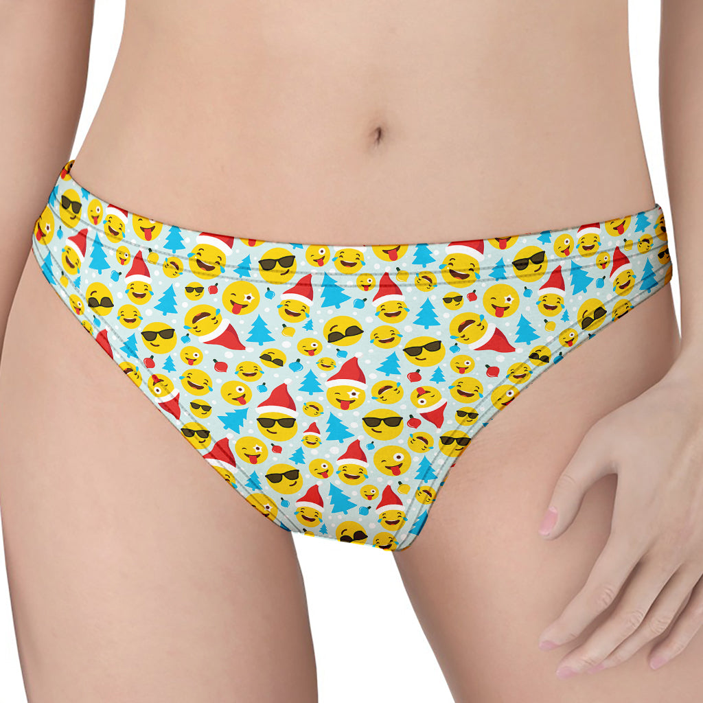 Christmas Emoji Pattern Print Women's Thong