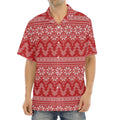 Christmas Festive Knitted Pattern Print Aloha Shirt