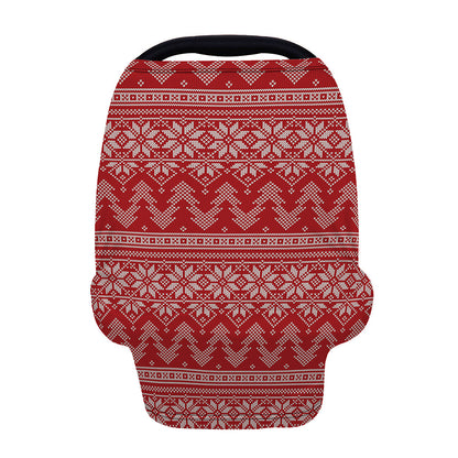 Christmas Festive Knitted Pattern Print Baby Seat Cover