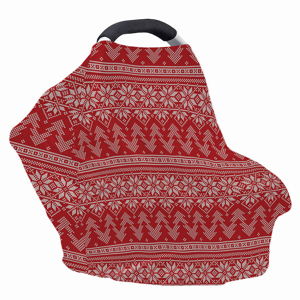 Christmas Festive Knitted Pattern Print Baby Seat Cover