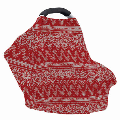 Christmas Festive Knitted Pattern Print Baby Seat Cover