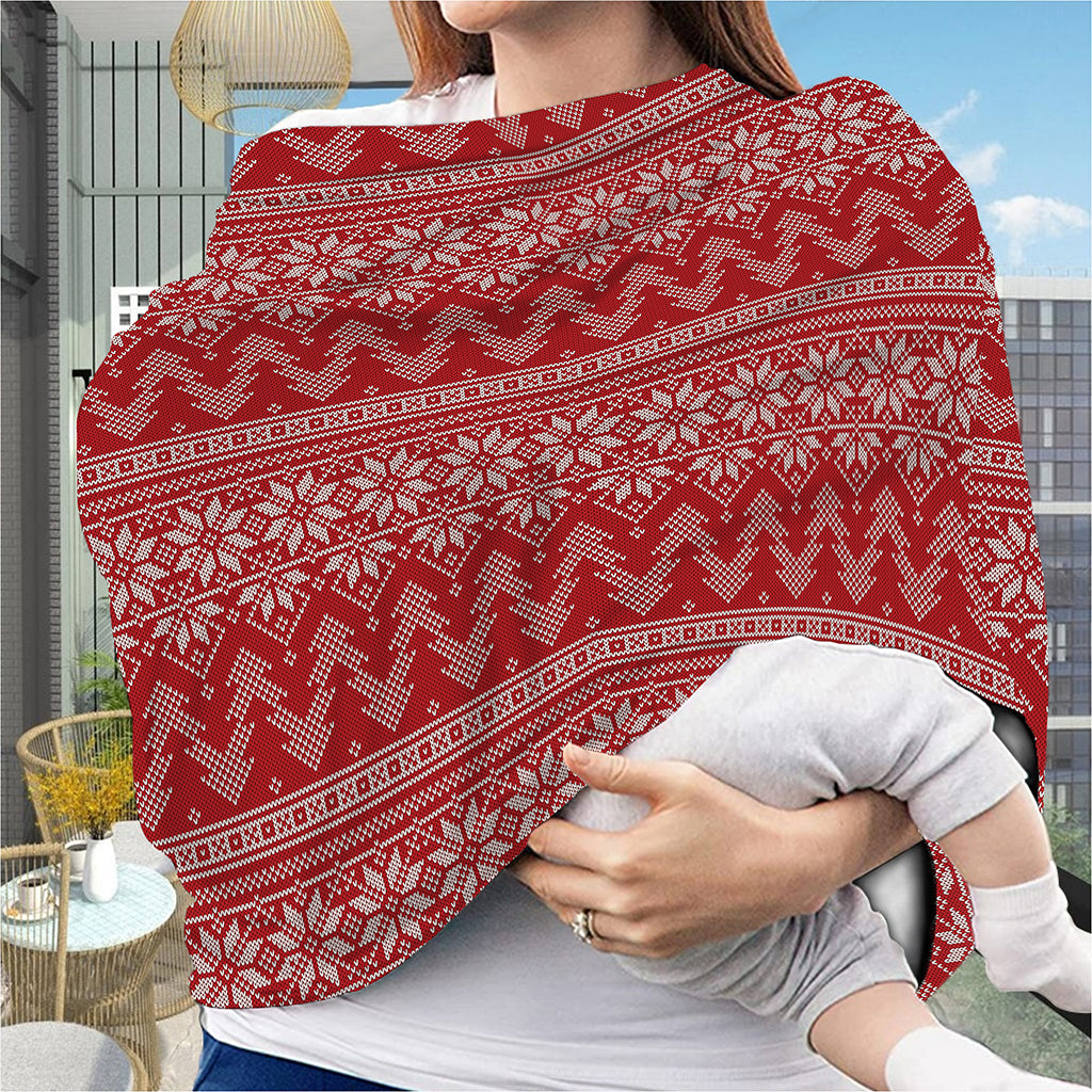 Christmas Festive Knitted Pattern Print Baby Seat Cover