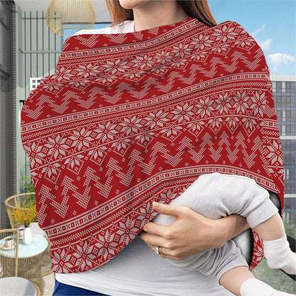 Christmas Festive Knitted Pattern Print Baby Seat Cover