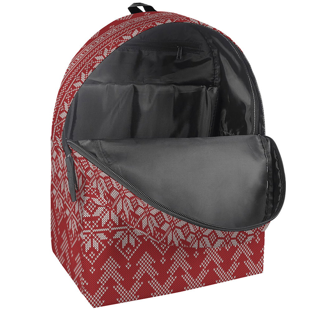 Christmas Festive Knitted Pattern Print Backpack
