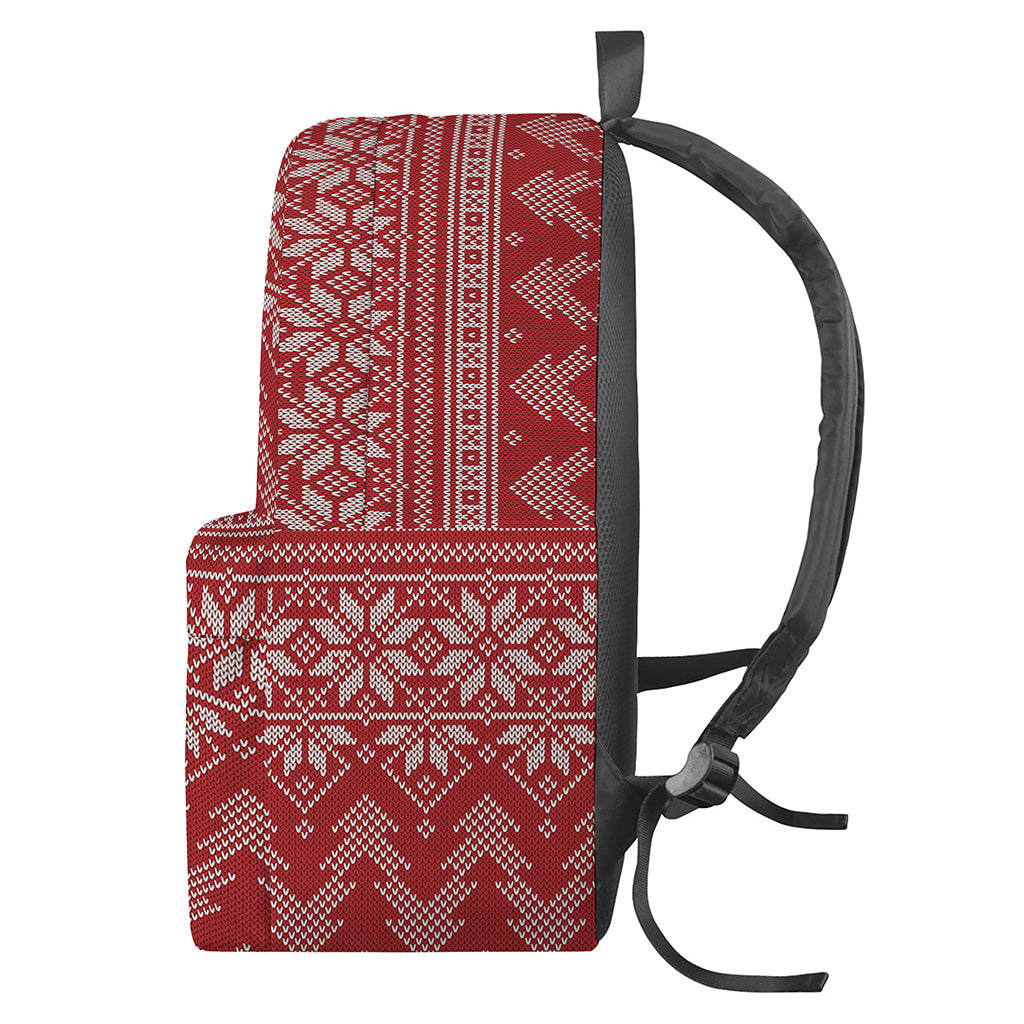 Christmas Festive Knitted Pattern Print Backpack