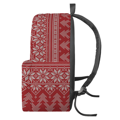 Christmas Festive Knitted Pattern Print Backpack