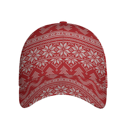 Christmas Festive Knitted Pattern Print Baseball Cap