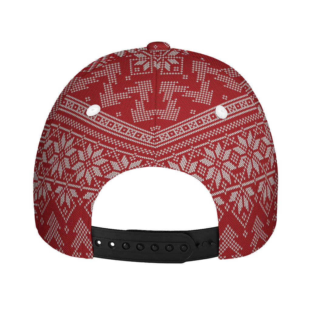 Christmas Festive Knitted Pattern Print Baseball Cap
