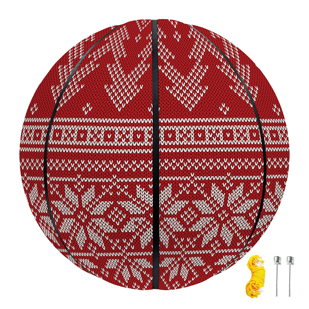 Christmas Festive Knitted Pattern Print Basketball
