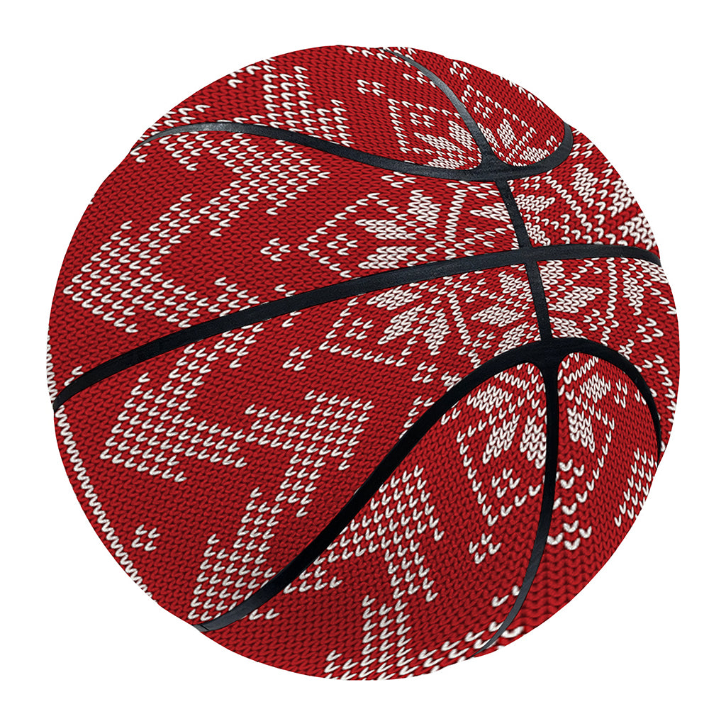Christmas Festive Knitted Pattern Print Basketball