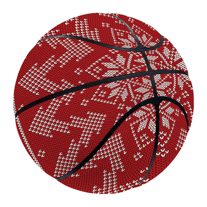Christmas Festive Knitted Pattern Print Basketball