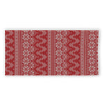 Christmas Festive Knitted Pattern Print Beach Towel