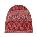 Christmas Festive Knitted Pattern Print Beanie