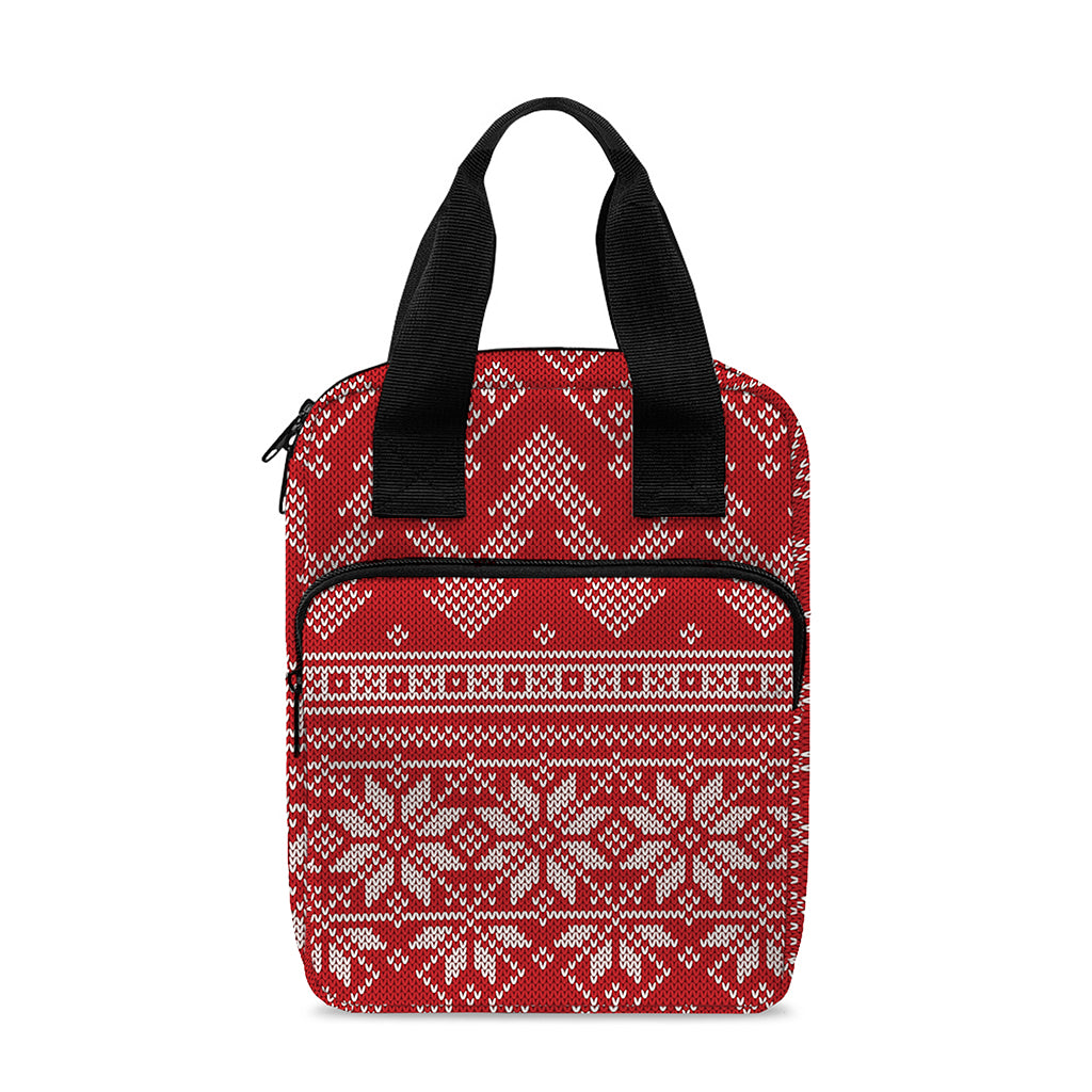 Christmas Festive Knitted Pattern Print Bible Tote Bag