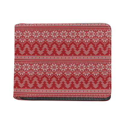 Christmas Festive Knitted Pattern Print Bifold Wallet