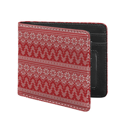 Christmas Festive Knitted Pattern Print Bifold Wallet